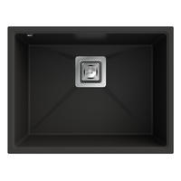 SPÜLBECKEN Napo 55 Farbwahl 550/420 mm Unterbau Granit 3-tlg. Set - Schwarz, Stein (55/42/20cm) - Granitan