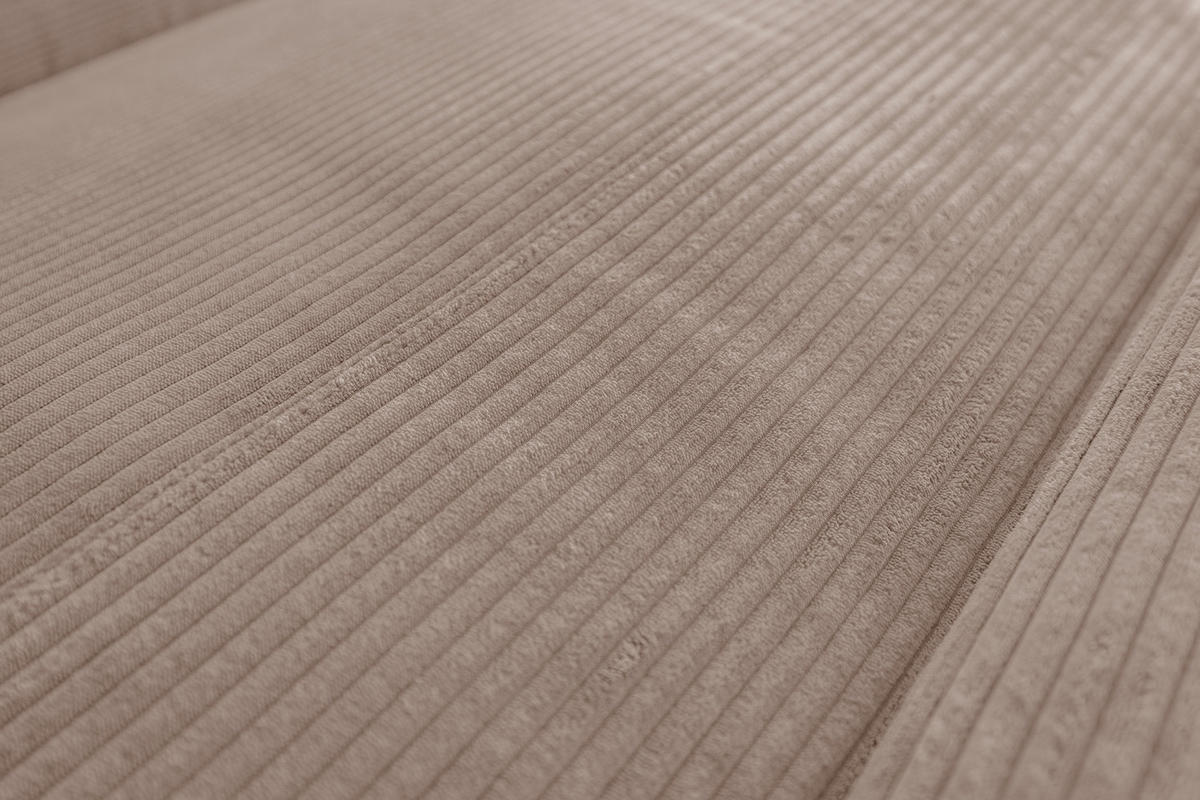 ECKSOFA LAISKA Taupe Cord Relaxfunktion - Taupe/Schwarz, Textil/Metall (282/177cm) - KAWOLA