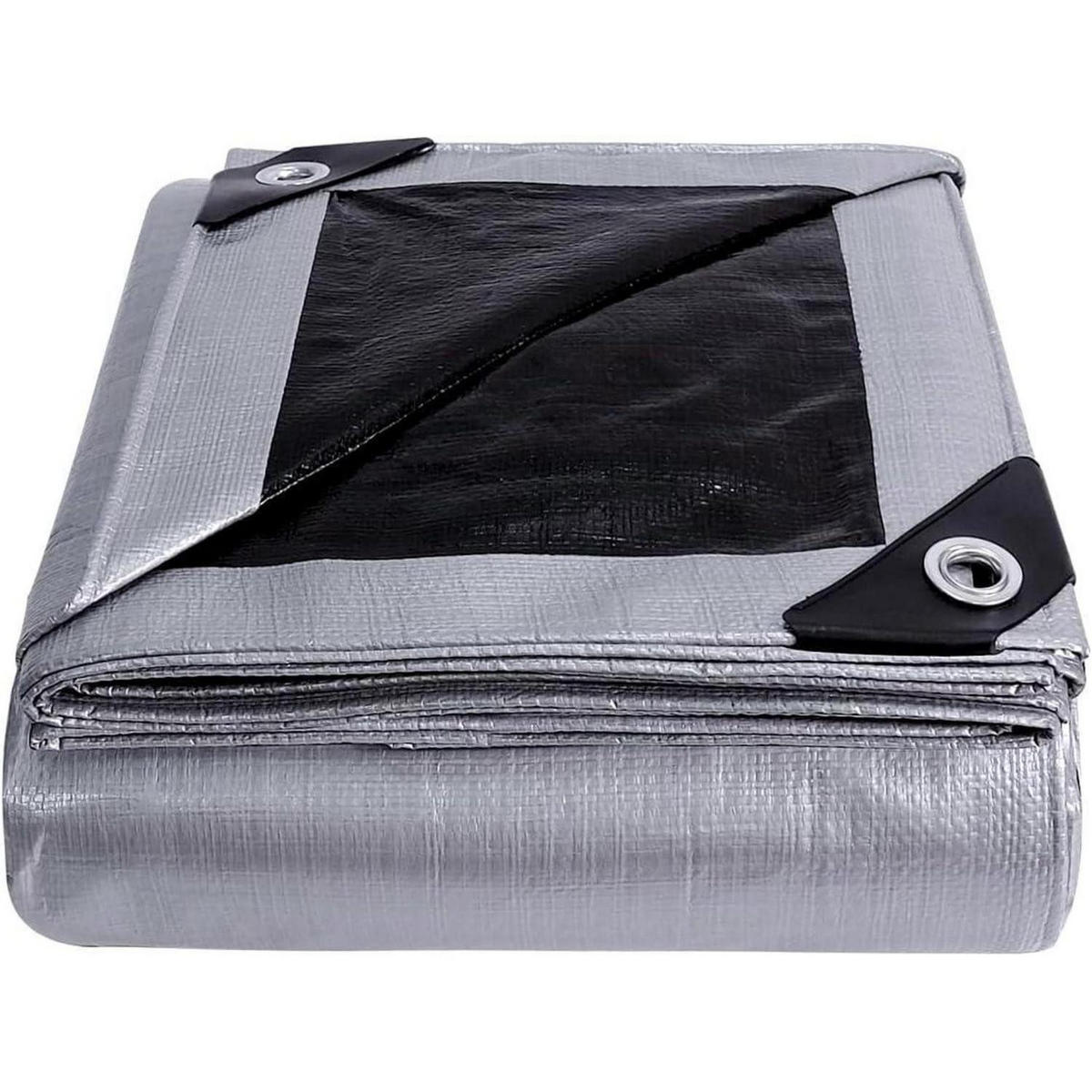 PLANE 4 x 5 m Silber/Schwarz 155 g/m² - Multicolor, Kunststoff (38/28/9cm)