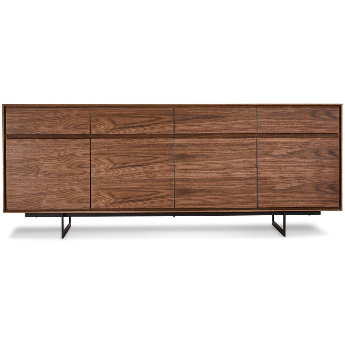 SIDEBOARD Amerikanisches Walnussfurnier - Schwarz/Braun, Holz/Metall (205/82/45cm) - Furnhouse