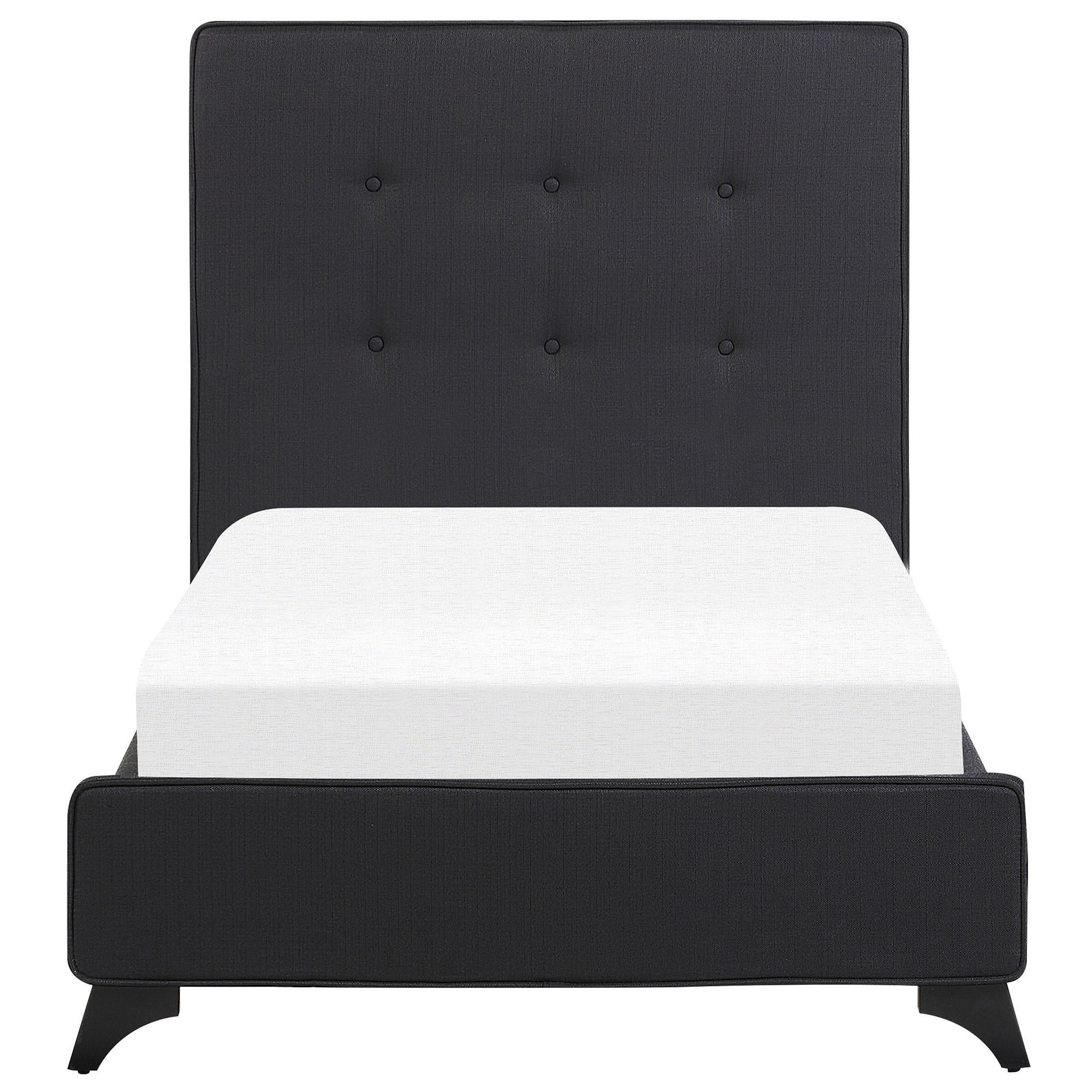 POLSTERBETT 90/200cm Schwarz Ambassador - Schwarz, Textil (90/200cm) - Beliani