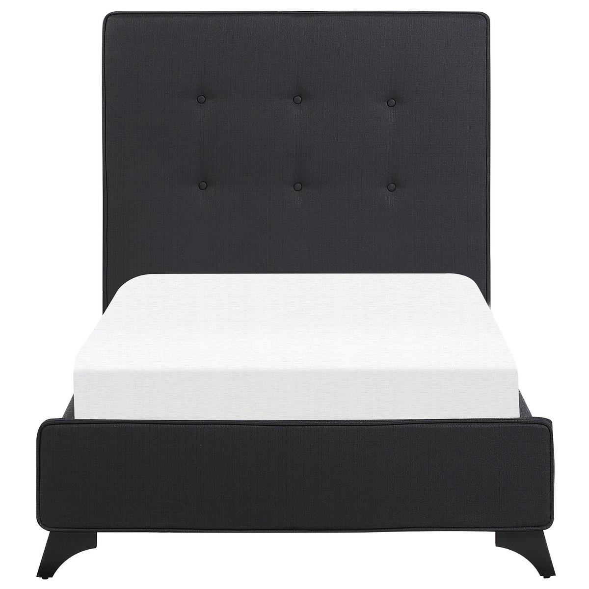 POLSTERBETT 90/200cm Schwarz Ambassador - Schwarz, Textil (90/200cm) - Beliani