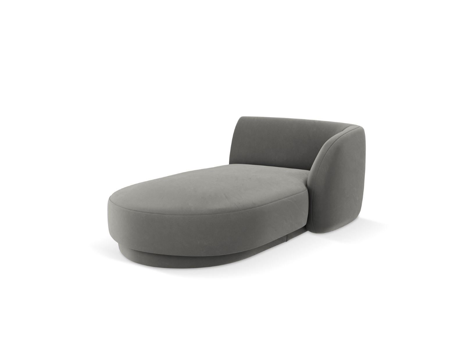 CHAISELONGUE rechts Miley aus Samt hellgrau - Hellgrau, Textil (90/70/156cm) - Micadoni