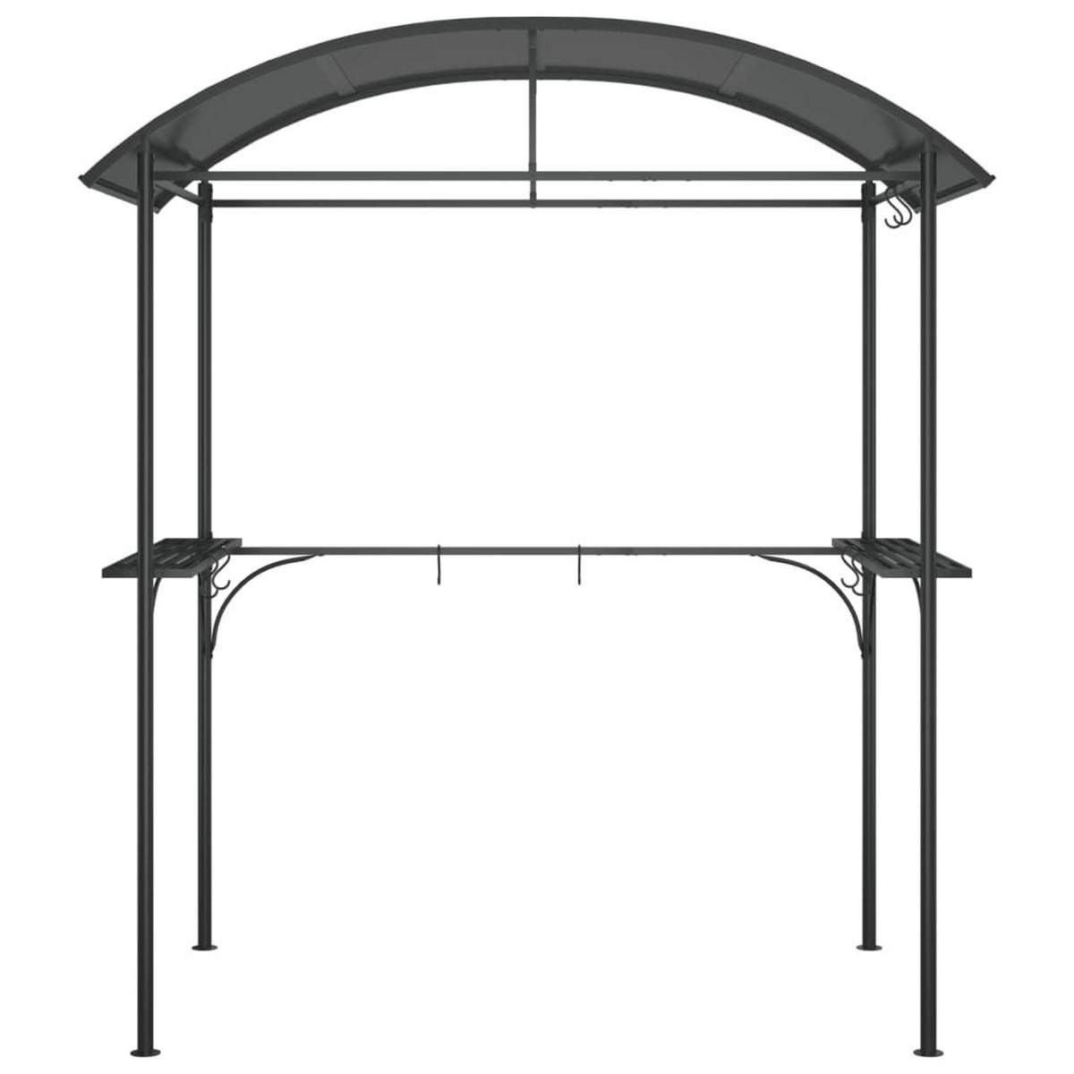 GRILLPAVILLON mit Seitenregalen, 220/115/230 cm, aus Stahl, Anthrazit - Anthrazit, Metall (220/230/115cm) - vidaXL
