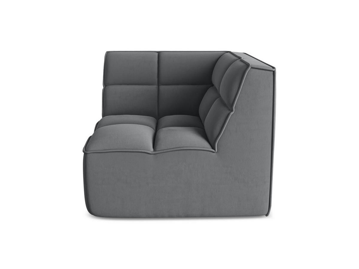 SOFAELEMENT Samt Stoff Grau - Dunkelgrau/Schwarz, Kunststoff/Textil (98/75/98cm) - Makamii