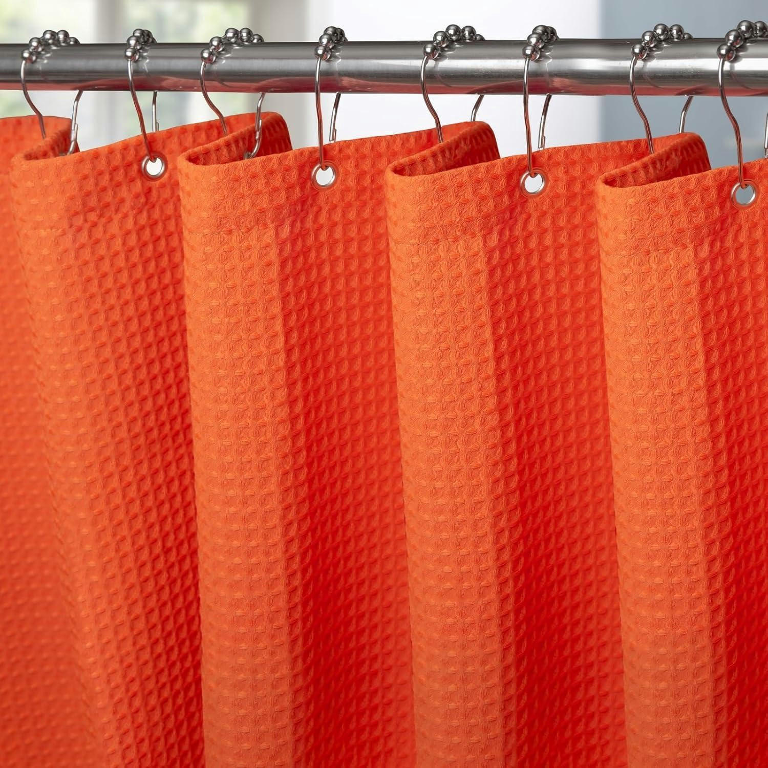 DUSCHVORHANG Waffelstoff Orange 152 x 214 cm - Orange, Textil (152/214cm)