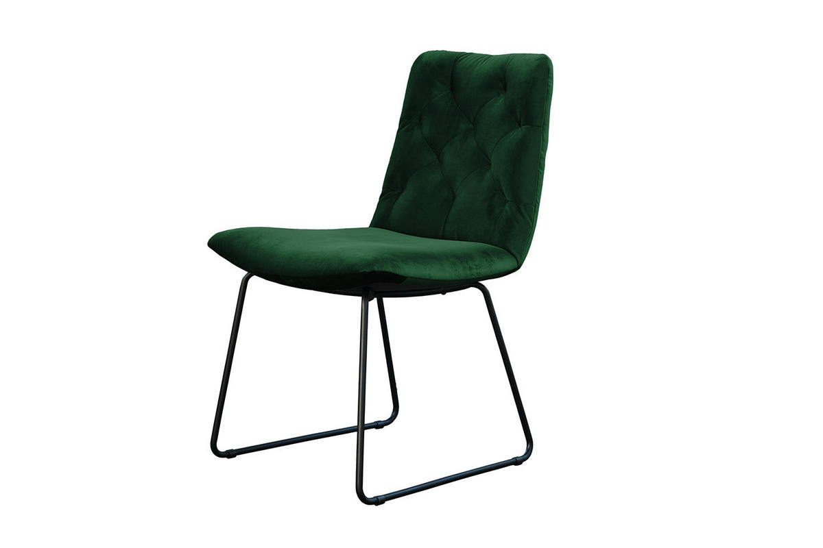 STUHL NEW CHARME Smaragdgrün Velvet - Smaragdgrün, Textil (52/87/66cm) - KAWOLA