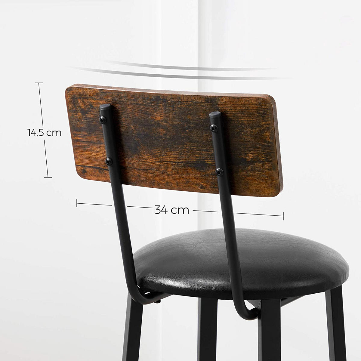 BARHOCKER 2-er Set LBC069B81 rustikaler brauner Sitz - Dunkelbraun/Braun, Holzwerkstoff (39/100/39cm) - Valora