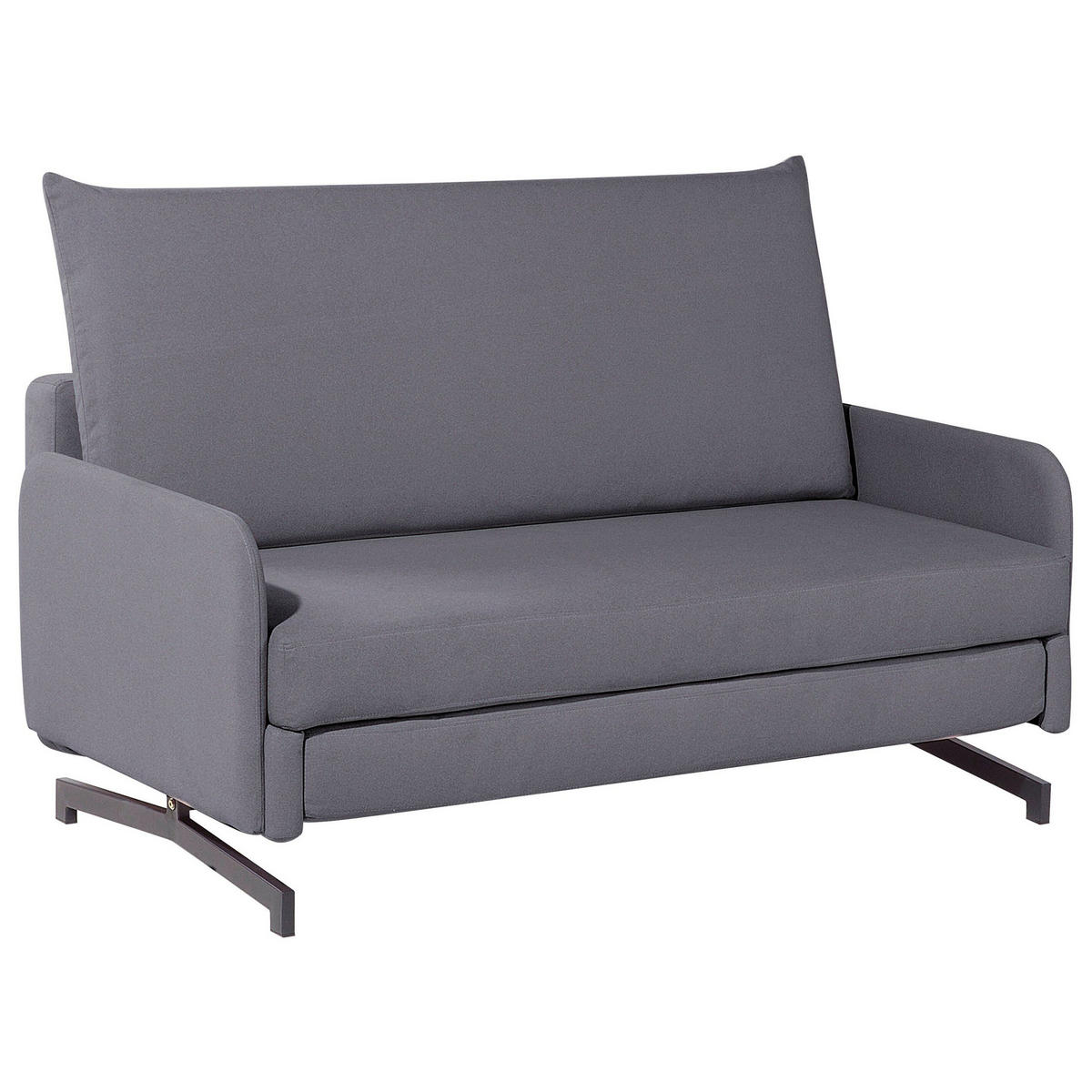 2-SITZER-SCHLAFSOFA Polyester Grau Belfast - Grau, Textil (147/68/80cm) - Beliani