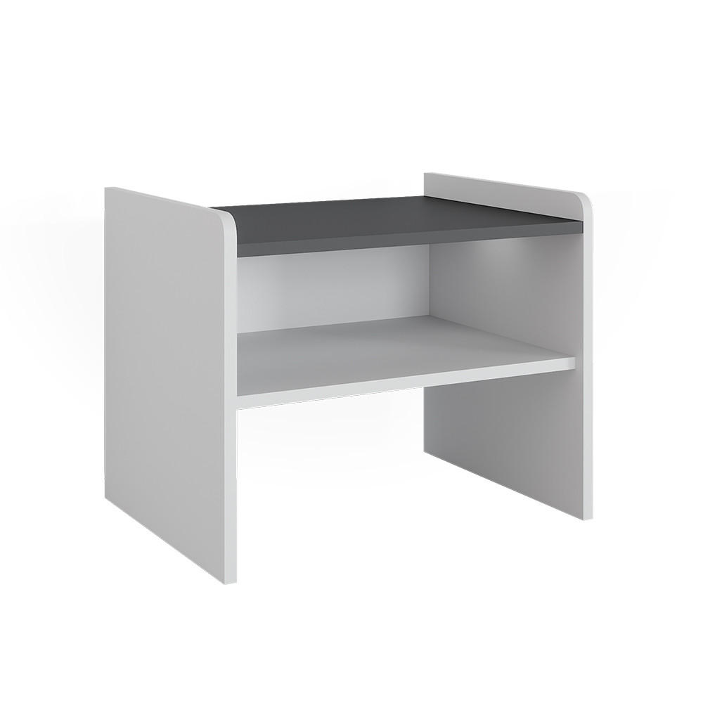 LAVICE DO JÍDELNY DO ROHU Roman Bílá/antracitová - bílá, kompozitní dřevo (53.5/45.5/41.1cm) - Vicco