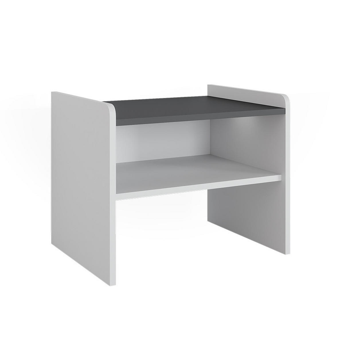 LAVICE DO JÍDELNY DO ROHU Roman Bílá/antracitová - bílá, kompozitní dřevo (53.5/45.5/41.1cm) - Vicco