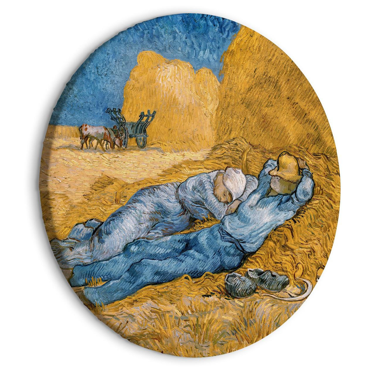 RUNDES BILD Blau 60/60 cm - Blau/Gelb, Textil (60/60cm) - KUNSTLOFT