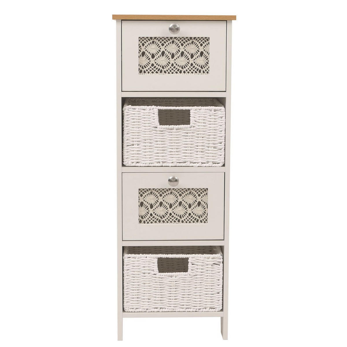 KOMODA Bílá - bílá, dřevo (30/82/30cm) - MCW