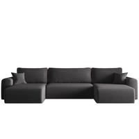 ECKSOFA Mit Schlaffunktion Und Bettkasten U-form CAPRI Poso Dunkelgrau - Dunkelgrau, Holz/Textil (145/362cm) - Kaiser Möbel