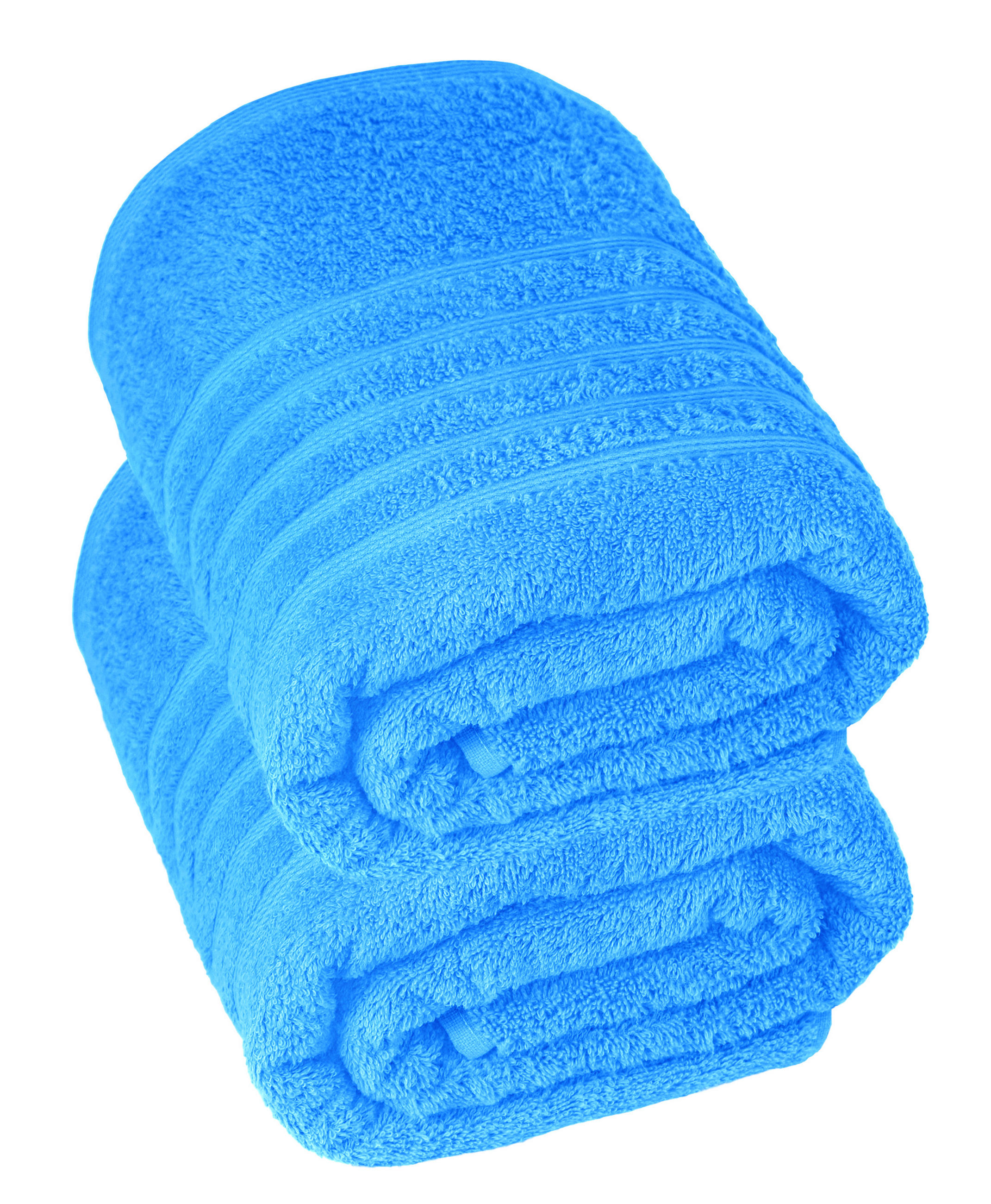 BADETUCH London Capri Blau 2er Set 100x150 - Pastellblau, Textil (100/150cm) - Lashuma