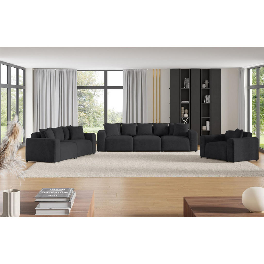 Thumbnail - Fun Möbel Sofa, Anthrazit, Textil, 236x75x98 cm, Wohnzimmer, Sofas & Couches, Sofas, 2-Sitzer Sofas