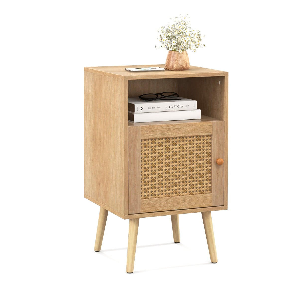 Design IN Nachttisch Natur 39x70x40 cm