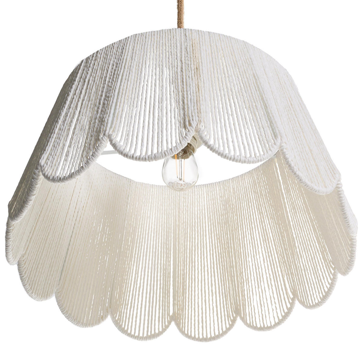HÄNGELEUCHTE Beige Sebakwe - Beige, Papier (40/40/178cm) - Beliani