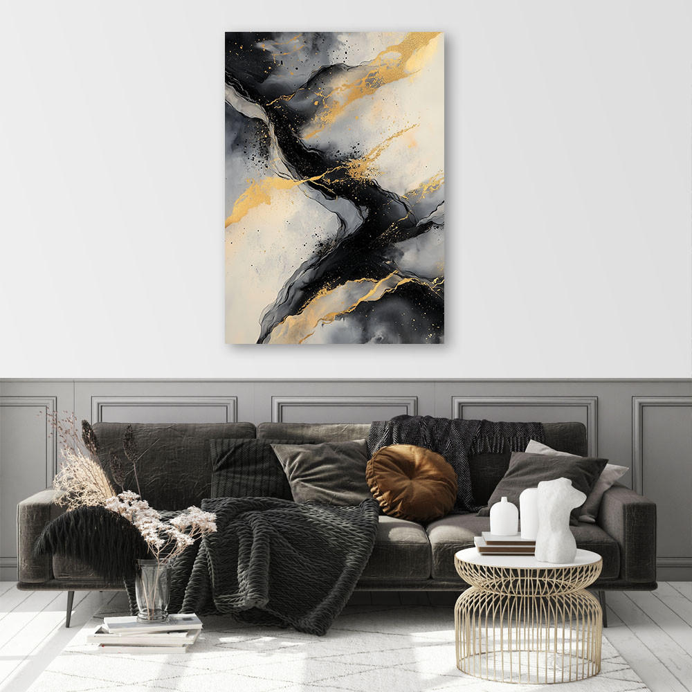 LEINWANDBILD Marmor-Glamour-Abstraktion 40x60cm - Beige, Textil (40/60cm) - Feeby