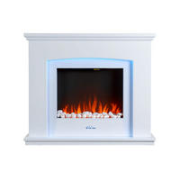 ELEKTROKAMIN Weiß Wandmodell mit Heizung 2000 W - Weiß, Glas (95/80/24cm) - Purline