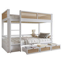 ETAGENBETT 90/200 cm in Weiß & Natur mit 3 Schubladen - Weiß, Holz/Holzwerkstoff (90/200cm) - WISHDOR