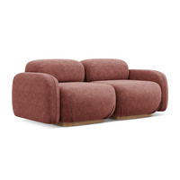 3-SITZER SOFA Chenille Stoff Pink - Pink/Hellrosa, Holz/Textil (190/73/95cm) - Makamii