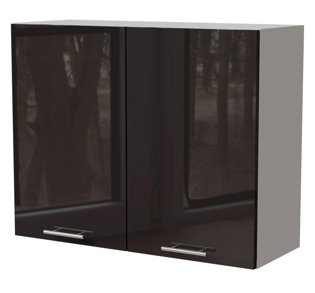 KÜCHENHÄNGESCHRANK Essen W3/90 Schwarz Hochglanz / Weiß Matt 90 / 32,5 / 72cm - Schwarz Hochglanz/Schwarz, Holz/Holzwerkstoff (90/72/32.5cm) - Feldmann-Wohnen