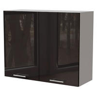 KÜCHENHÄNGESCHRANK Essen W3/90 Schwarz Hochglanz / Weiß Matt 90 / 32,5 / 72cm - Schwarz Hochglanz/Schwarz, Holz/Holzwerkstoff (90/72/32.5cm) - Feldmann-Wohnen