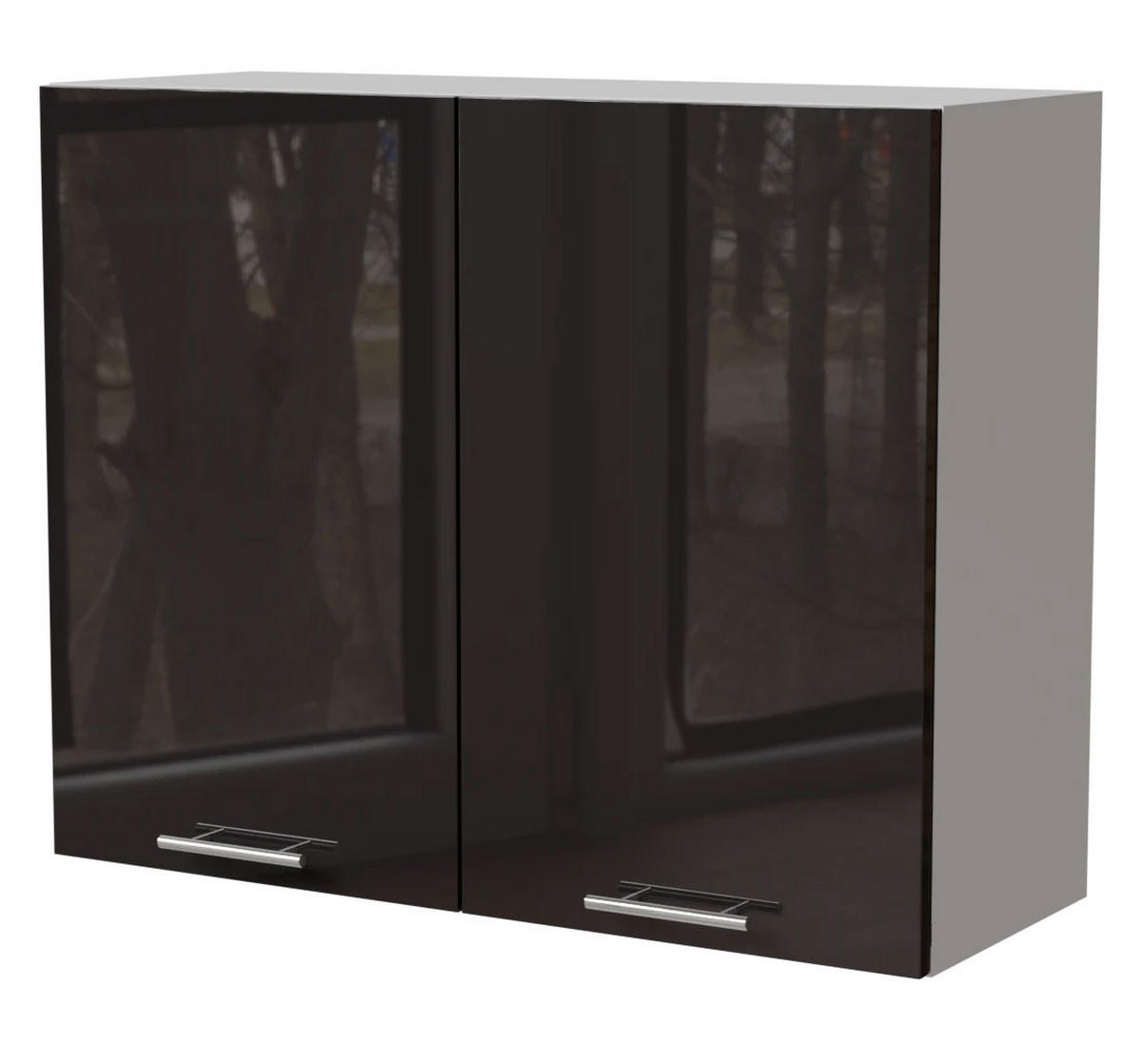 KÜCHENHÄNGESCHRANK Essen W3/90 Schwarz Hochglanz / Weiß Matt 90 / 32,5 / 72cm - Schwarz Hochglanz/Schwarz, Holz/Holzwerkstoff (90/72/32.5cm) - Feldmann-Wohnen