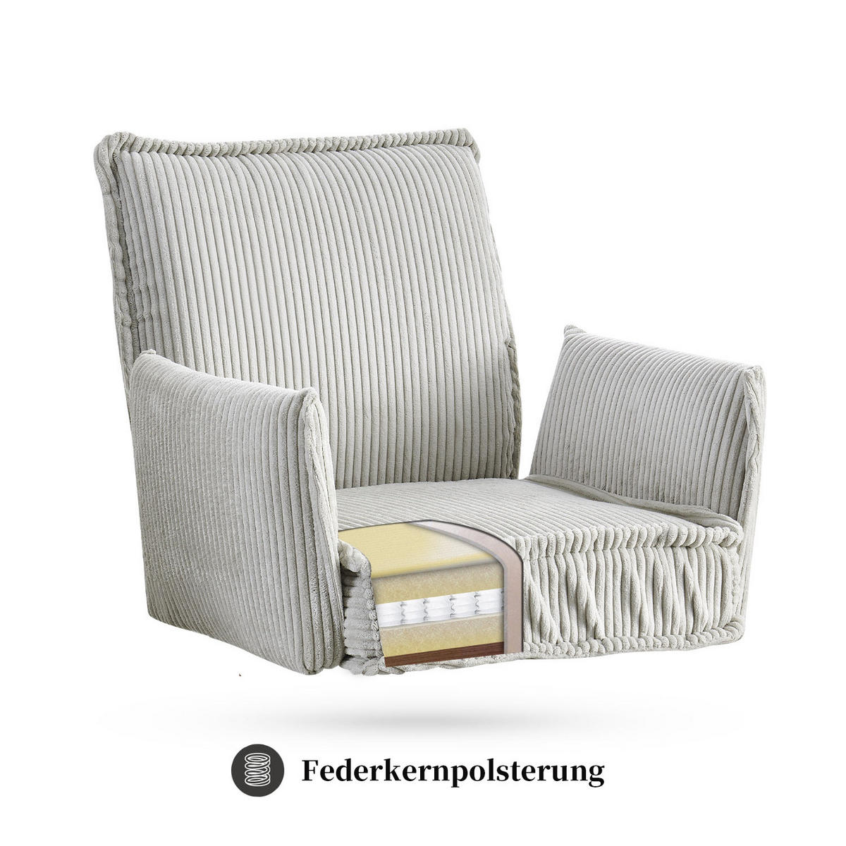 ARMLEHNSTUHL JÜRGEN Hellgrau - Hellgrau, Metall (63/84/63cm) - B&D Home