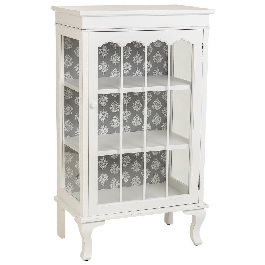 VITRINE aus Holz, weiß, 61x41x115cm - Weiß, Holz (65.5/114.5/40.5cm) - Wanderlust