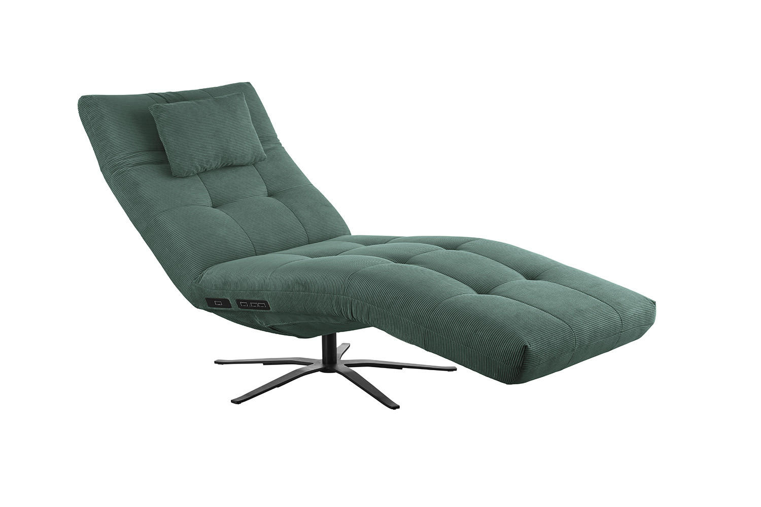 RELAXLIEGE LETICIA Smaragdgrün Cord - Smaragdgrün/Schwarz, Textil/Metall (82/115/156cm) - KAWOLA