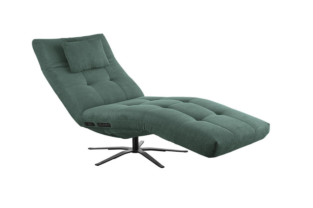 RELAXLIEGE LETICIA Smaragdgrün Cord - Smaragdgrün/Schwarz, Textil/Metall (82/115/156cm) - KAWOLA