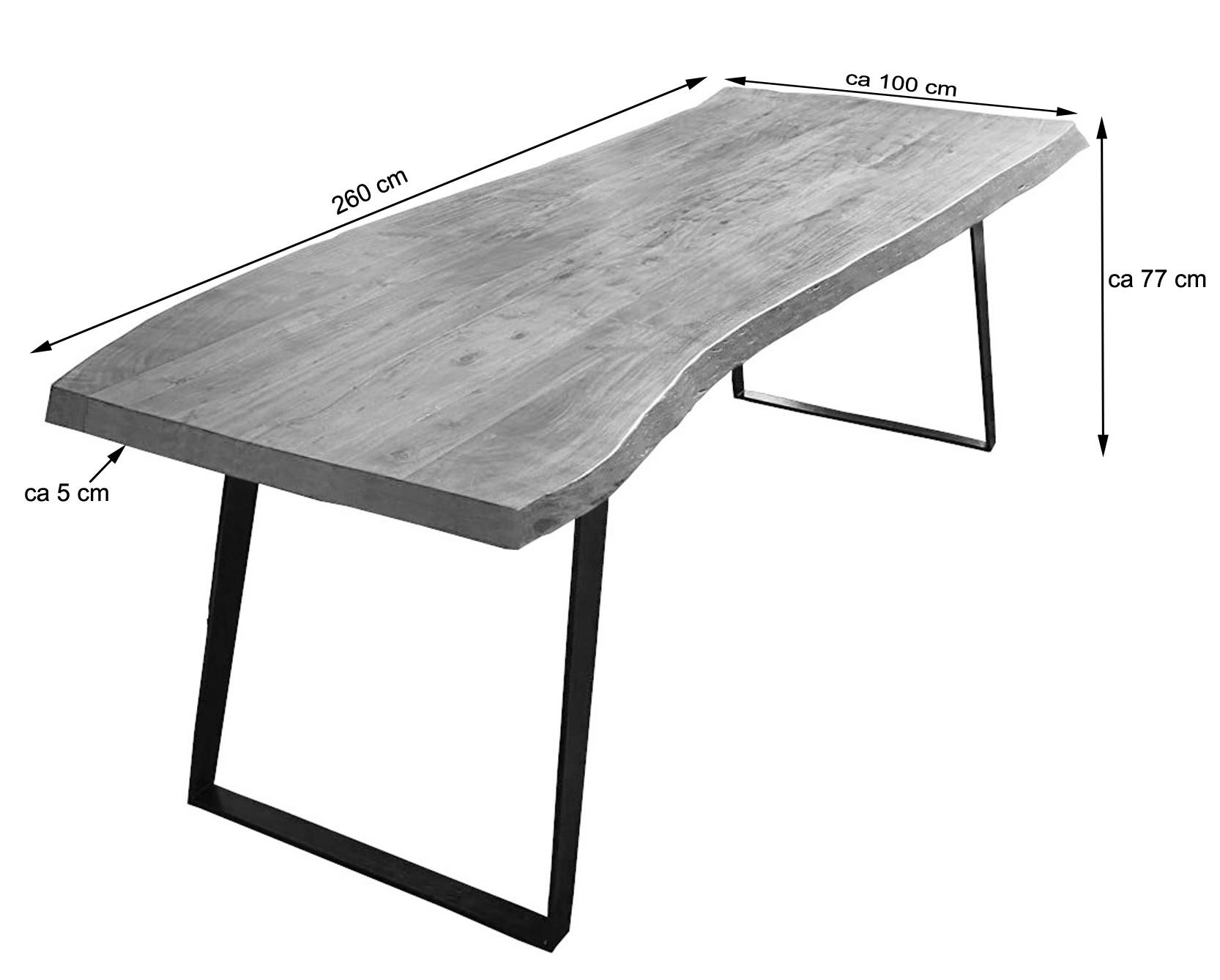 ESSTISCH HALMSTAD - Schwarz/Braun, Holz/Metall (100/260/79cm) - SAM