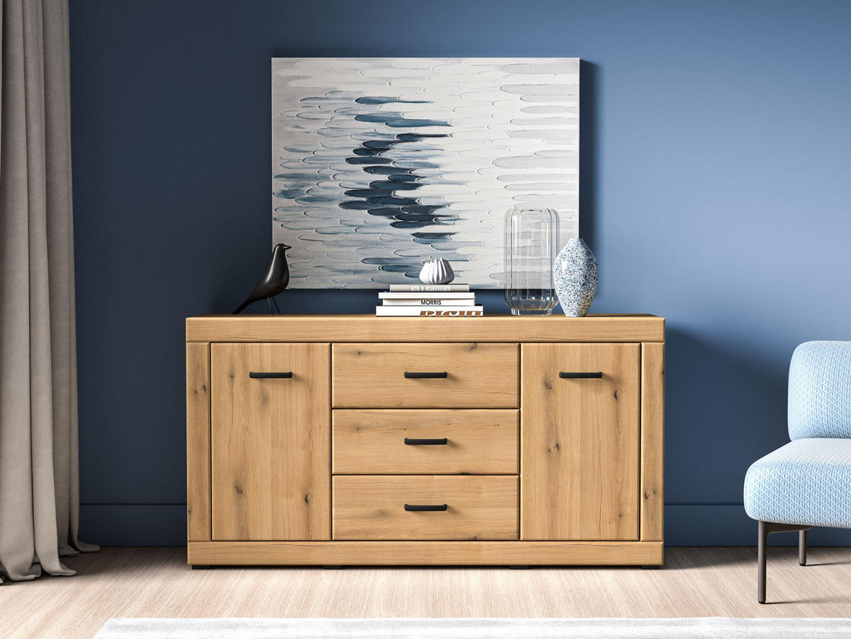 KOMMODE Dora Evoke Eiche 160 / 40 / 85 cm - Eichefarben, Holz/Holzwerkstoff (160/85/40cm) - Feldmann-Wohnen