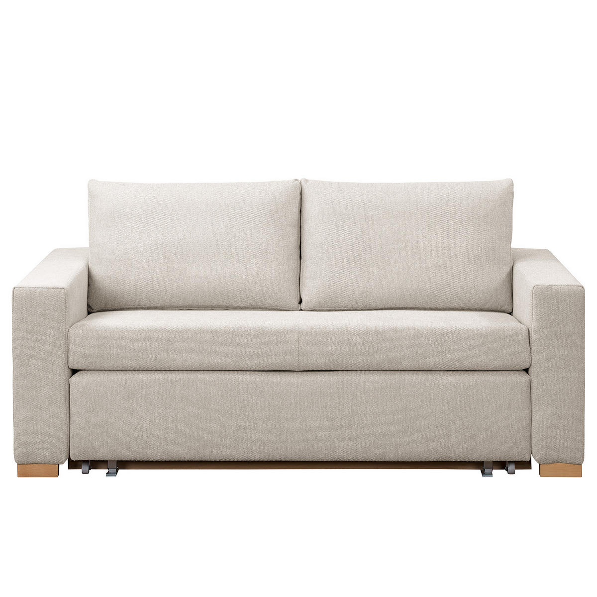 SCHLAFSOFA - Buchefarben/Silberfarben, Holz/Buchenholz (173/90/90cm) - home24