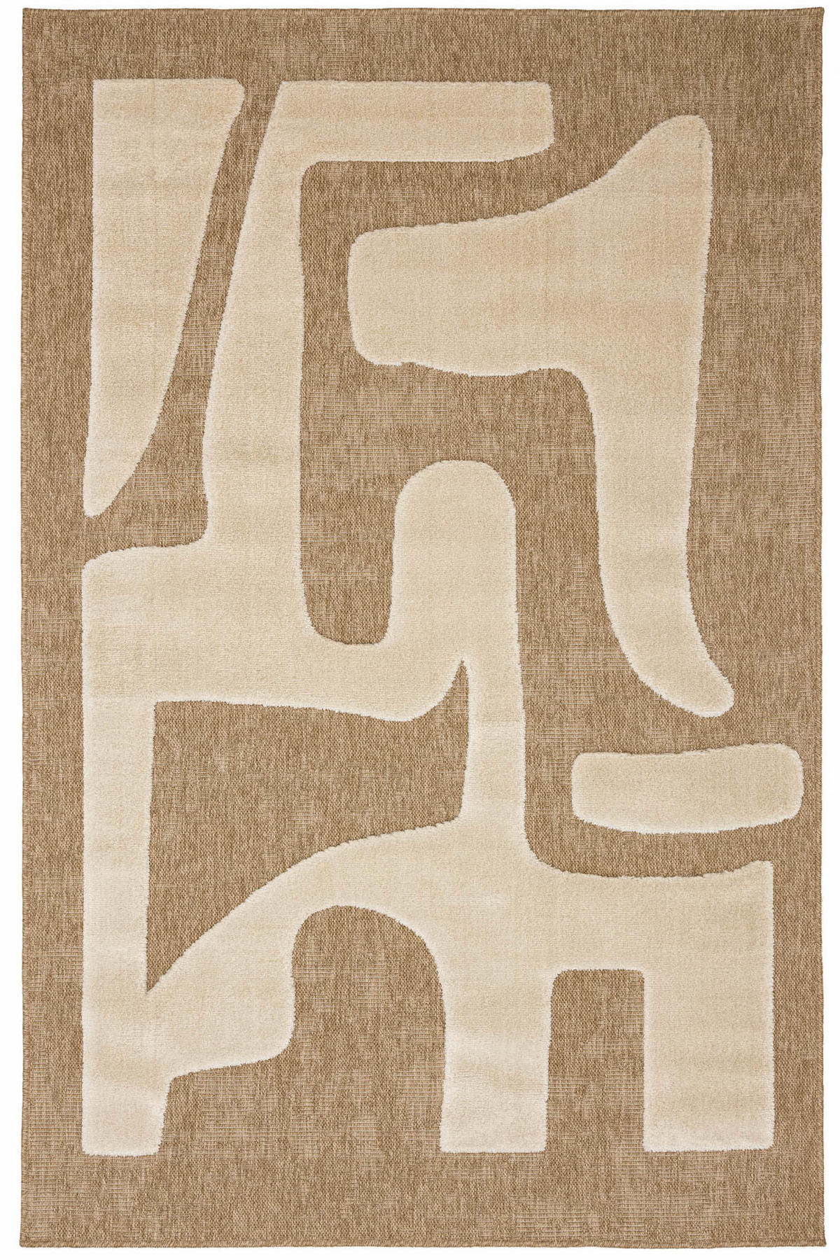 TEPPICH mit Juteoptik abstraktem weißem Palma 120x170 cm - Weiß, Textil (150/170cm) - Nazar Rugs