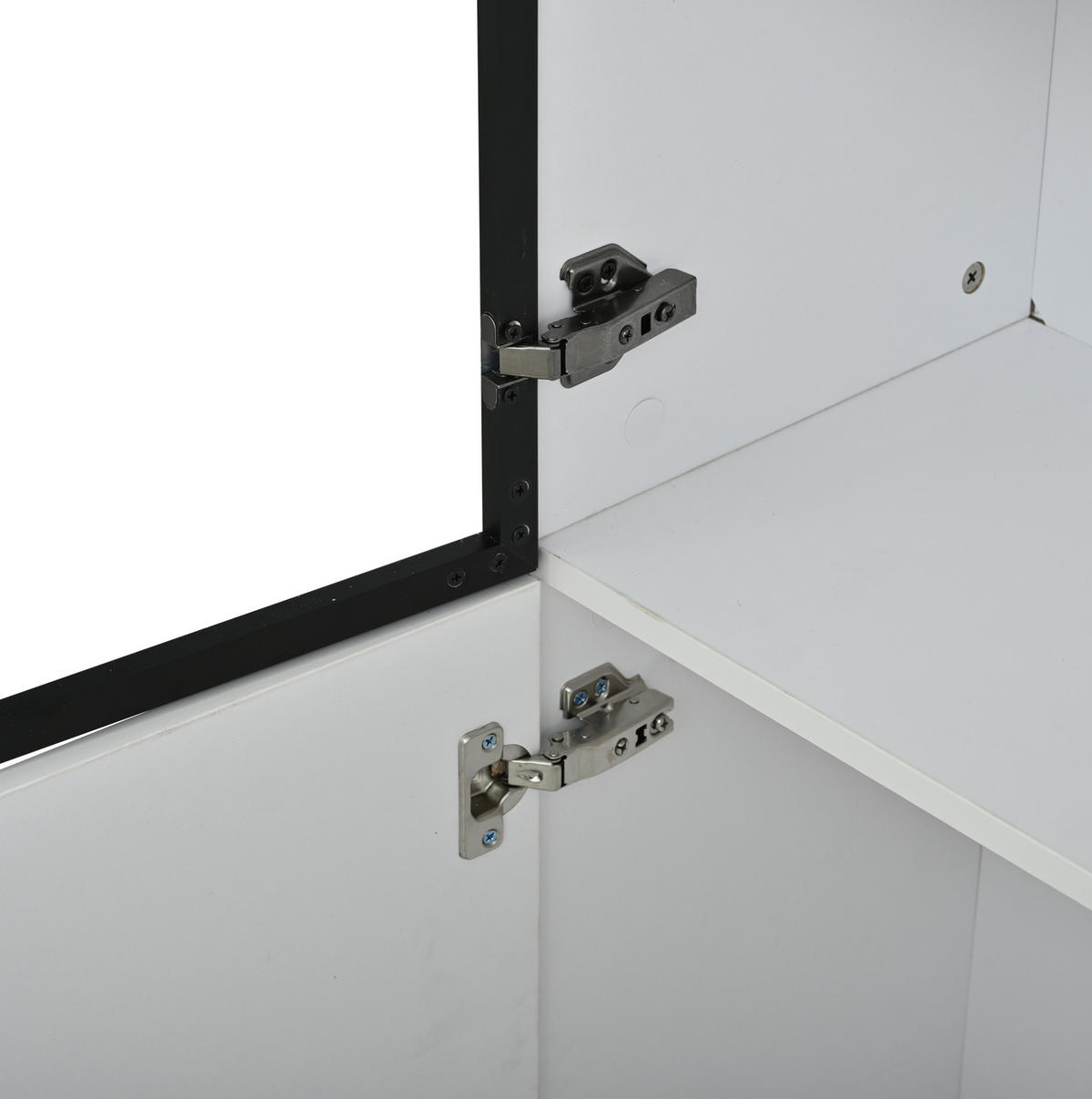 VITRINA, 120/32/200 cm, MDF/staklo bijela, s LED rasvjetom i 6 vrata - bijela, drvni materijal (120/200/32cm) - BEAOK