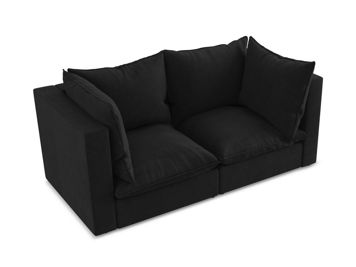 2-SITZER SOFA Strukturstoff Schwarz - Schwarz, Holzwerkstoff/Kunststoff (180/77/90cm) - Makamii