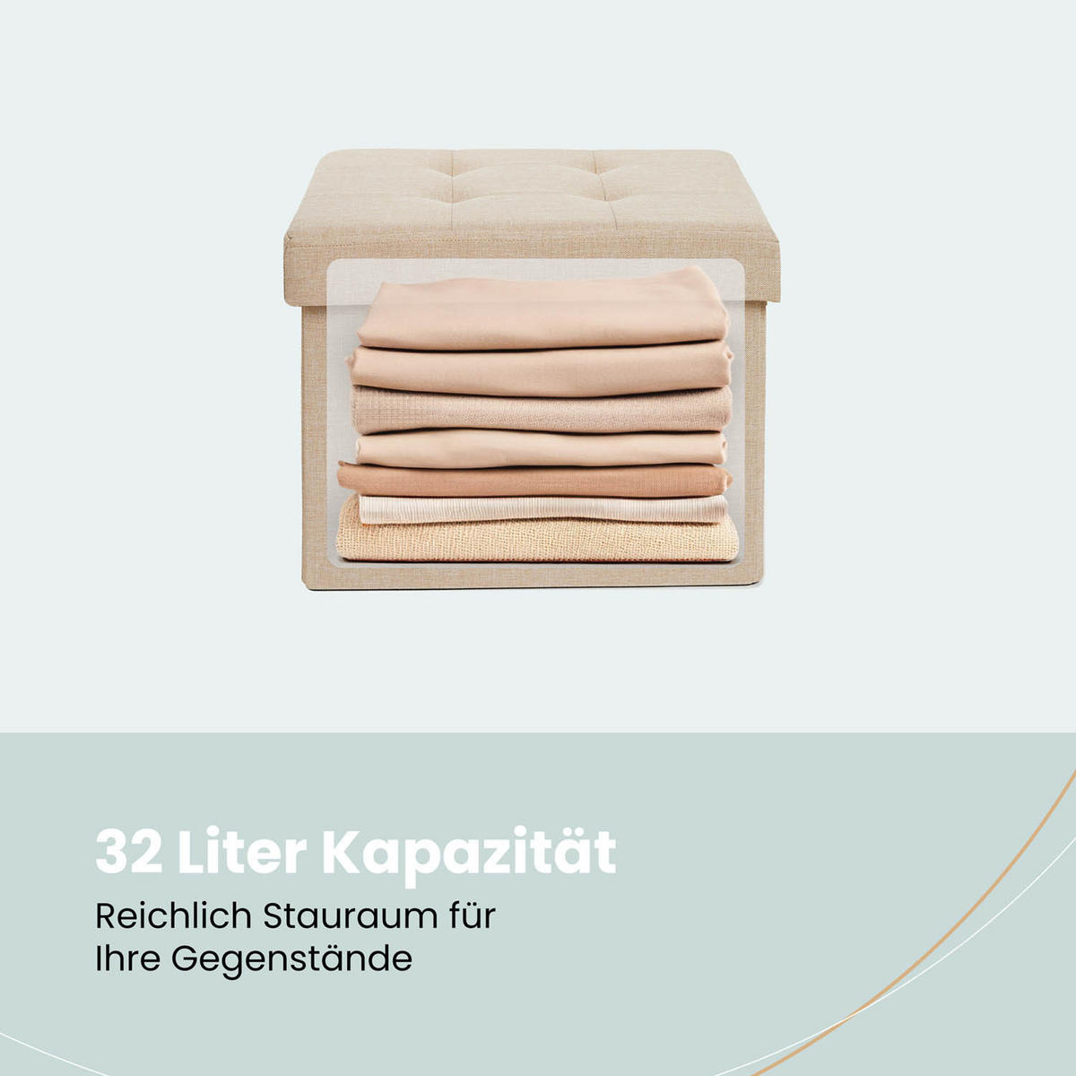 SITZHOCKER 41/31/31 cm, Beige - Beige, Kunststoff (31/31/41cm) - Blumtal