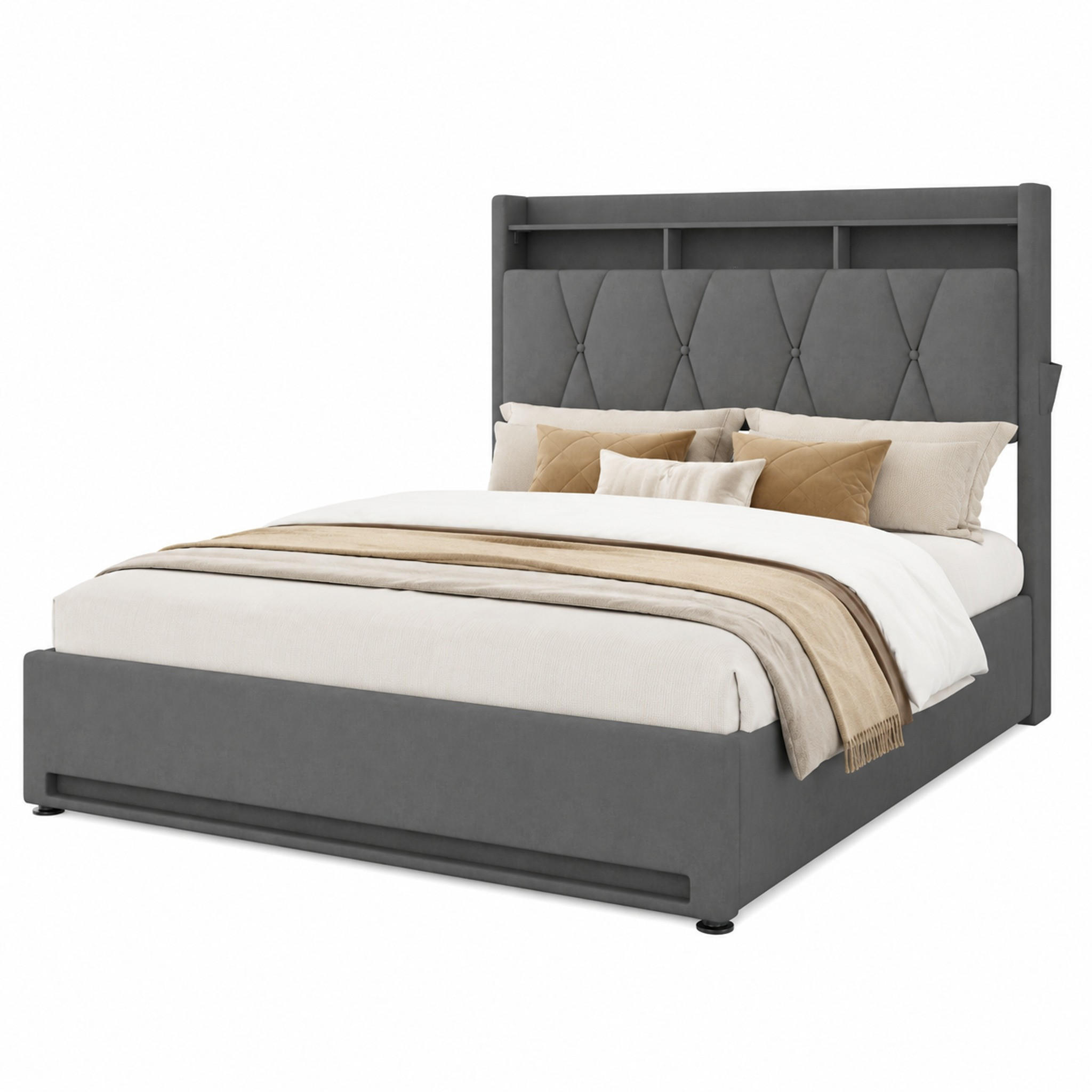 Beauniv Bett Dunkelgrau 140x200 cm