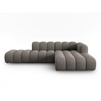 ECKSOFA modular rechts Lupine aus Chenille-Stoff grau 5 Sitzplätze - Grau, Textil (177/299cm) - Micadoni
