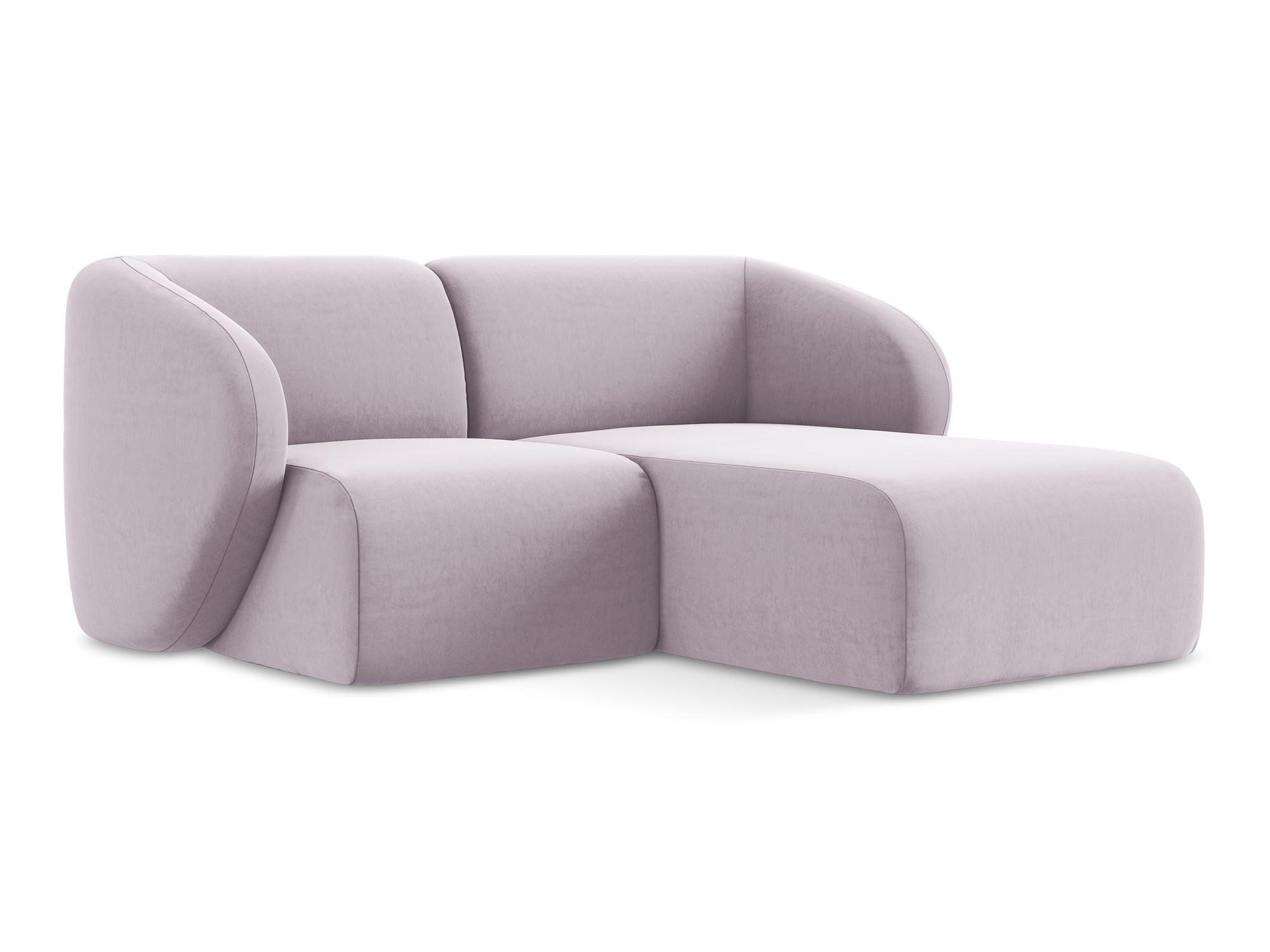 ECKSOFA Rechts Samt Stoff Violett - Flieder/Schwarz, Holzwerkstoff/Kunststoff (178/166cm) - Makamii