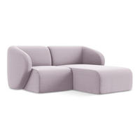 ECKSOFA Rechts Samt Stoff Violett - Flieder/Schwarz, Holzwerkstoff/Kunststoff (178/166cm) - Makamii
