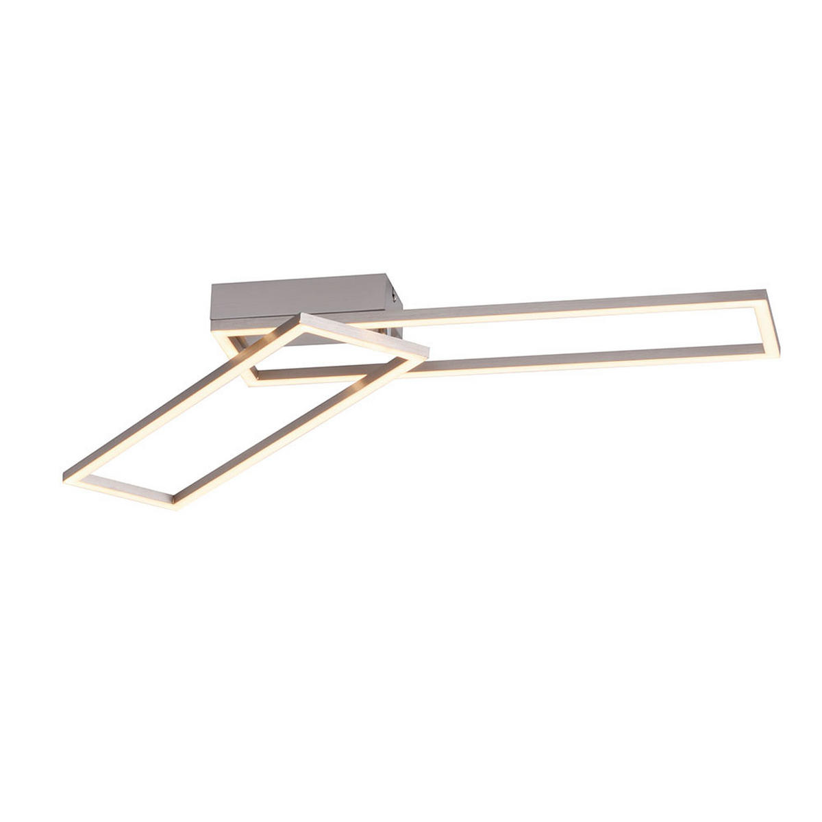 LED DECKENLEUCHTE Stahlfarben Silber - Silberfarben, Metall (92.4/22/7cm)