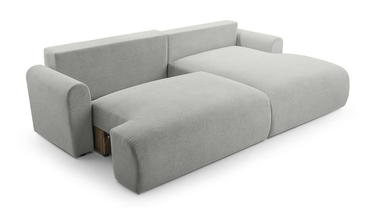 ECKSOFA mit Schlaffunktion Bordon, Hellgrau - Hellgrau, Textil (150/260cm) - Fedve