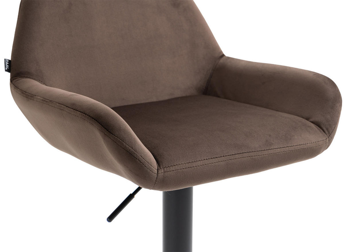 BARHOCKER 2er Set Samt Braun - Schwarz/Braun, Textil/Metall (51/89/52cm) - CLP