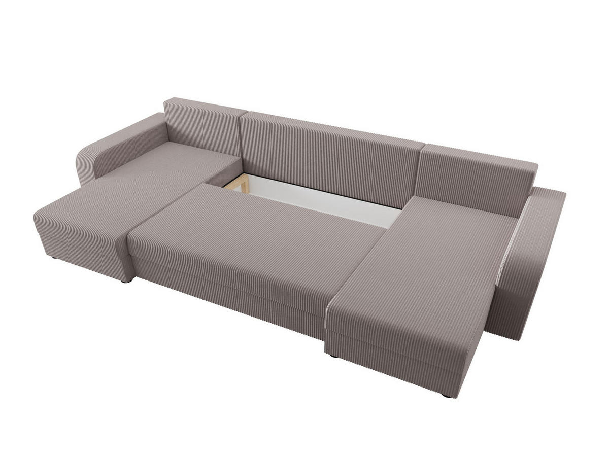 WOHNLANDSCHAFT HEWLET U BIS Zoom 19 mit Schlaffunktion - Grau, Textil (305/90/140cm) - Bedante