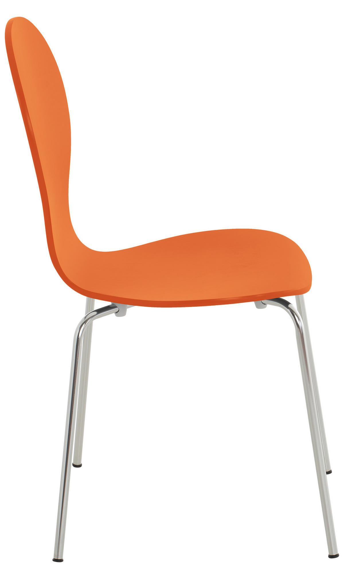 BESUCHERSTUHL Holz orange - Chromfarben/Orange, Holz/Metall (43/86/45cm) - CLP