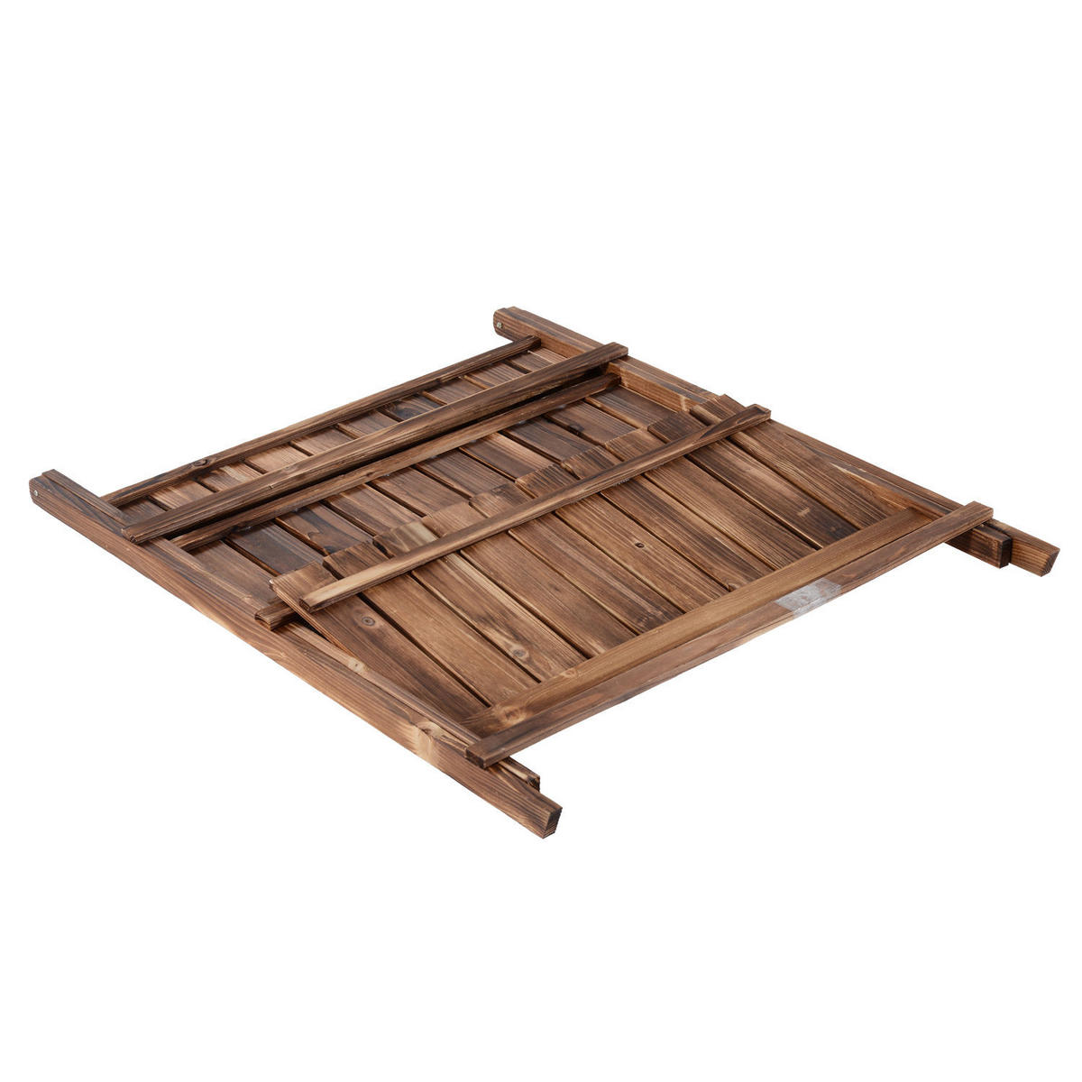 PFLANZENTREPPE Blumentreppe Blumenregal Pflanzregal, 5 Stufen, Tannenholz, Verkohlt - Dunkelbraun, Holz (37/93/80cm) - Outsunny